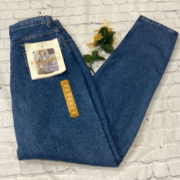 Vintage Wrangler Relaxed Misses Fit High -Rise Structured‎ Jeans 16 Long NWT - Picture 3 of 13